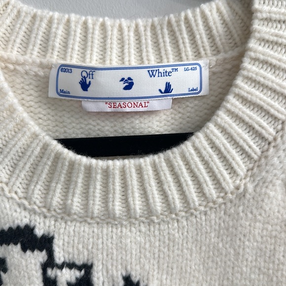 NWT Off-White Logo Intarsia Long-Sleeved Jumper - Picture 8 of 17